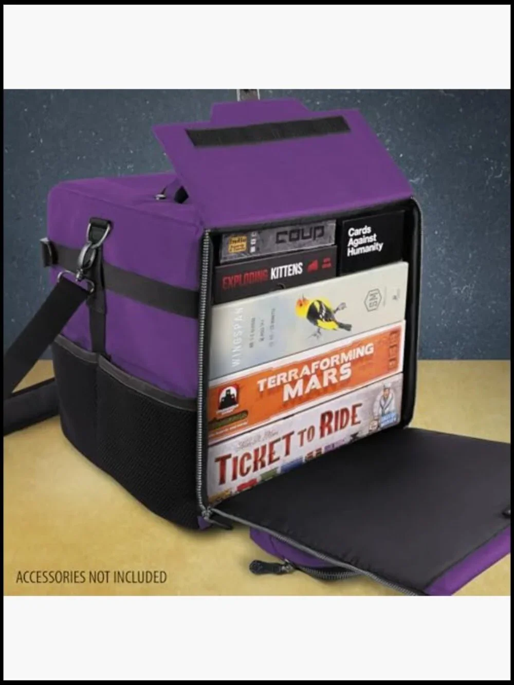 Board Game Shoulder Bag Storage with Dice Pockets Reinforced Carrier Gamers
